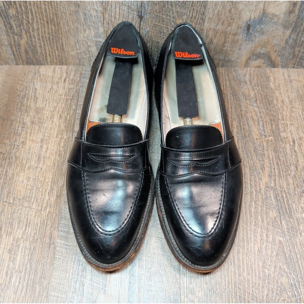 Alden 681 Calf Leather Black Full Strap Penny Loafers Shoes Mens 11 B/D Made USA